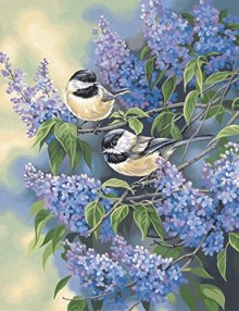Dimensions-Needlecrafts-Paintworks-Paint-By-Number-Chickadees-Lilacs-0