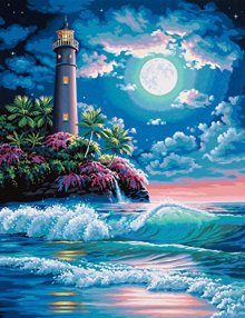 Dimensions-Needlecrafts-Paintworks-Paint-By-Number-Lighthouse-In-Moonlight-0